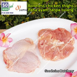 Chicken boneless-fillet skin-on LEGS-THIGHS ayam broiler paha frozen SoGood Food (price/pack 600gr 3pcs)